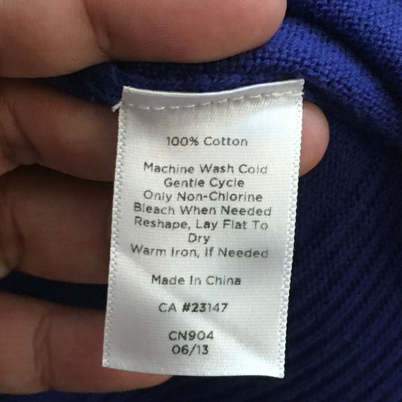 Talbots Cardigan Womens Sz Petite Blue Cotton Open Front Knit Sweater - Picture 6 of 8